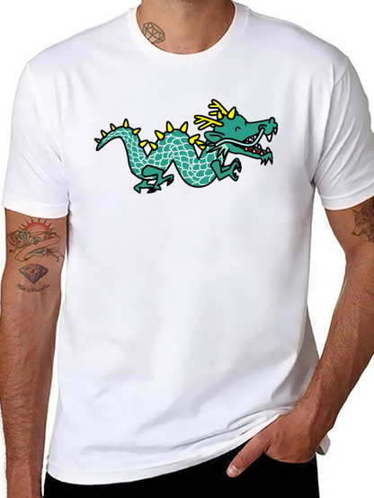 Dragon Graphic Tee - Black Cotton T-Shirt