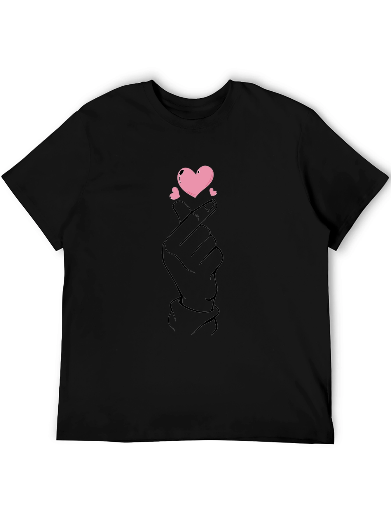 Finger Heart Gesture Graphic Tee - Love Sign T-Shirt