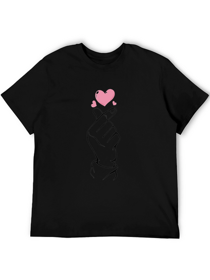 Finger Heart Gesture Graphic Tee - Love Sign T-Shirt