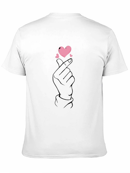 Finger Heart Gesture Graphic Tee - Love Sign T-Shirt