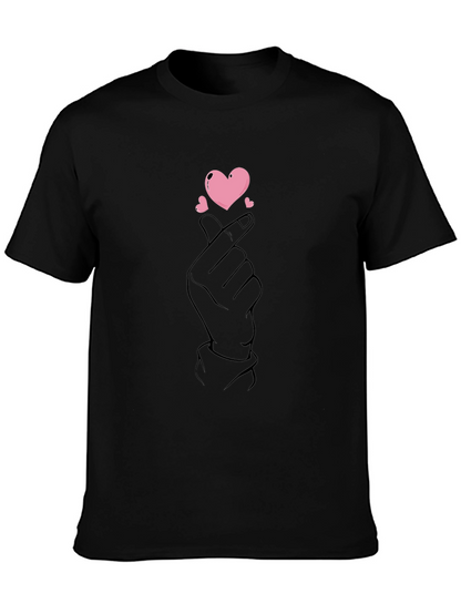 Finger Heart Gesture Graphic Tee - Love Sign T-Shirt