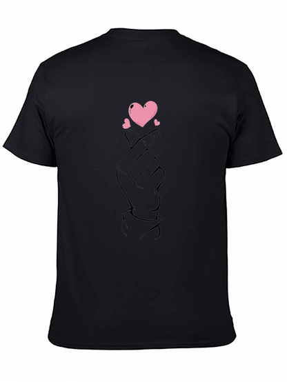 Finger Heart Gesture Graphic Tee - Love Sign T-Shirt