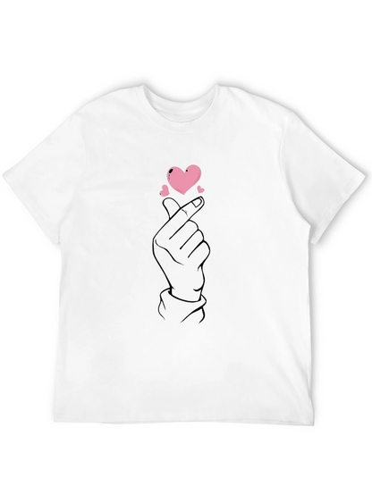 Finger Heart Gesture Graphic Tee - Love Sign T-Shirt