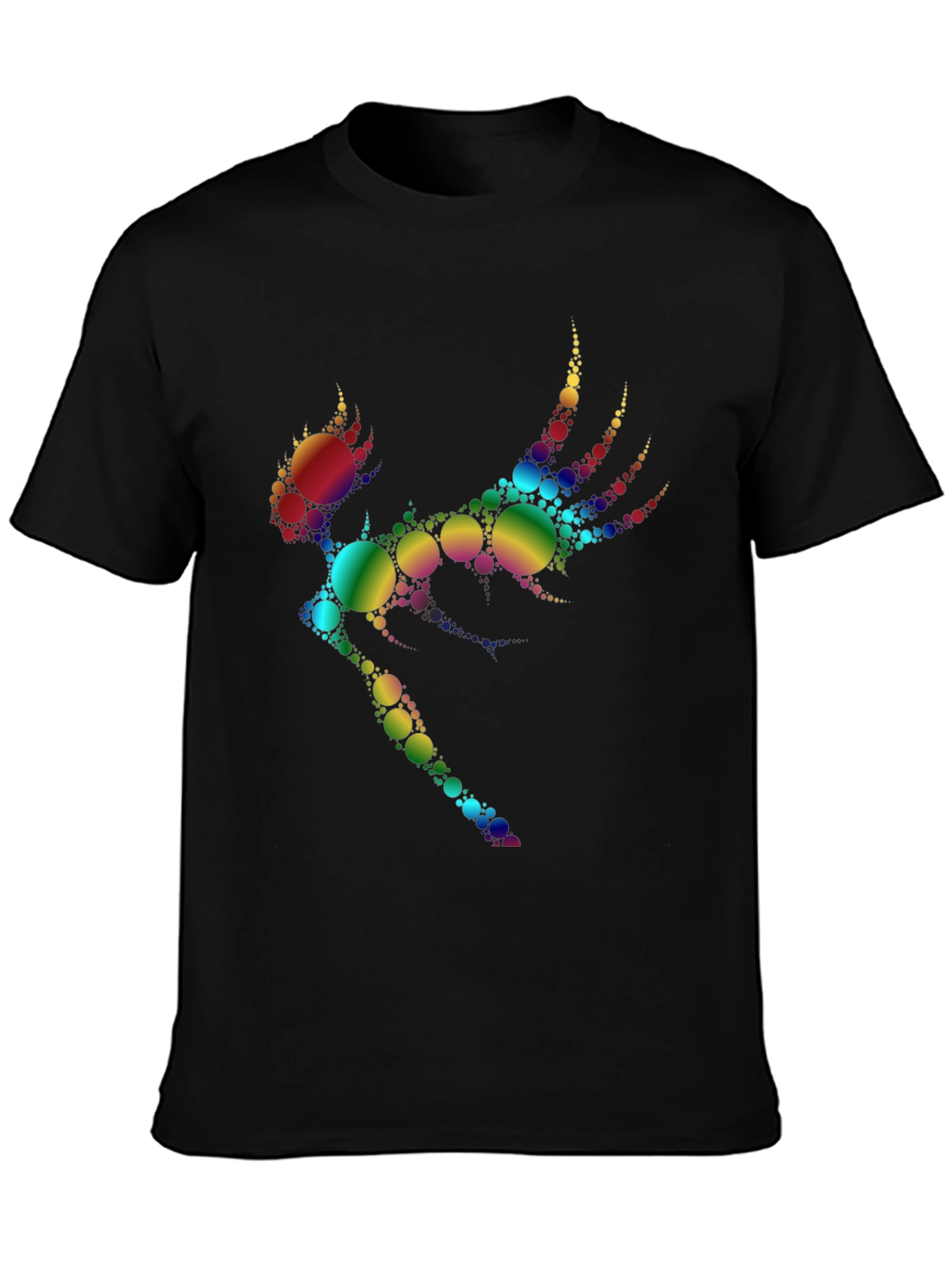Rainbow Circle Fairy Graphic Tee - Black