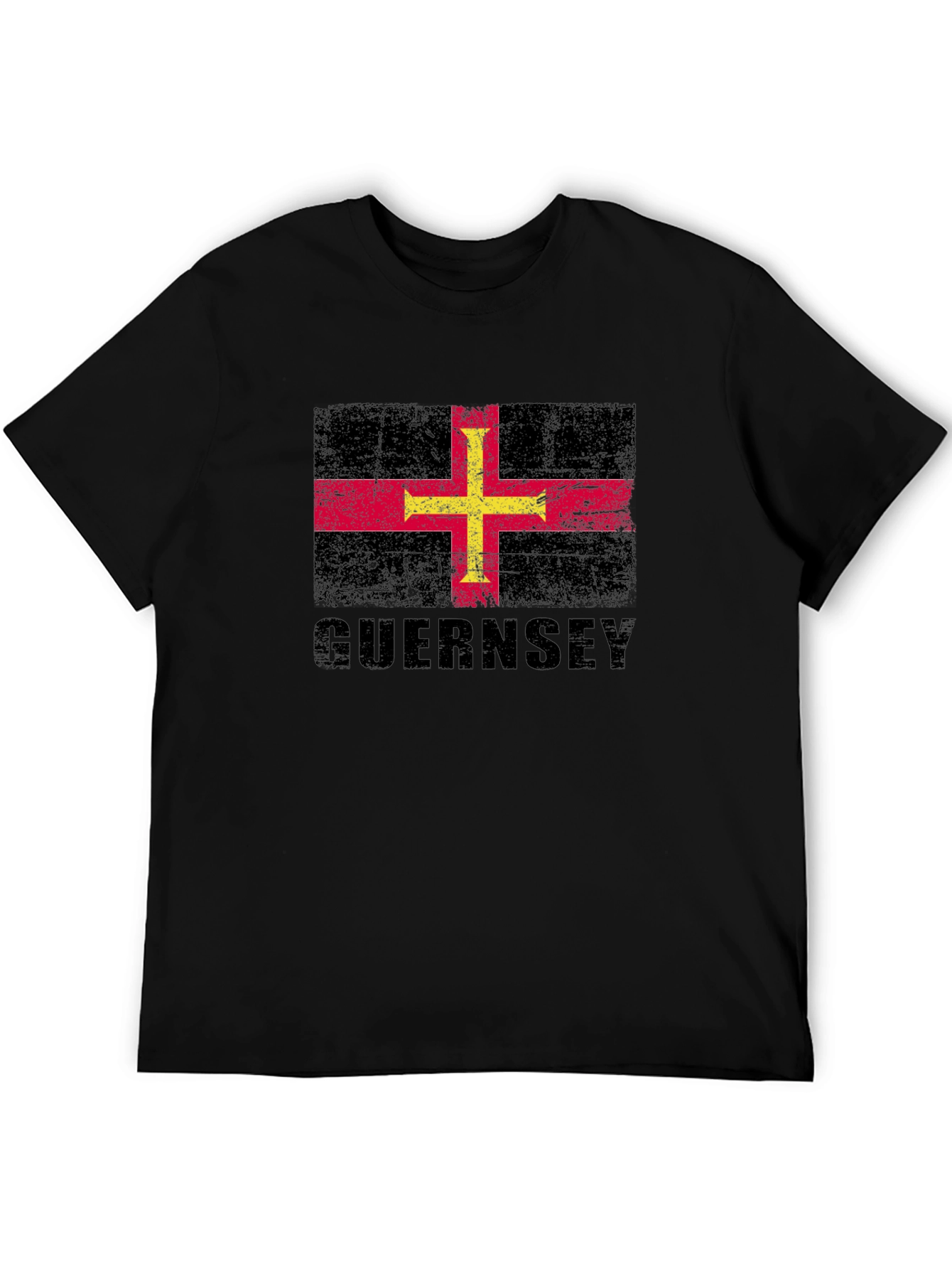 Guernsey Flag T-Shirt - Distressed Design