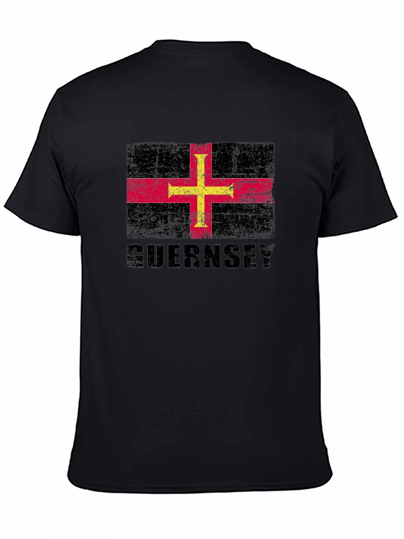 Guernsey Flag T-Shirt - Distressed Design