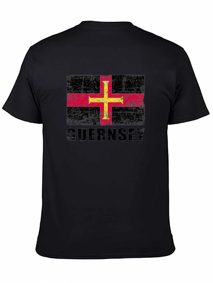Guernsey Flag T-Shirt - Distressed Design