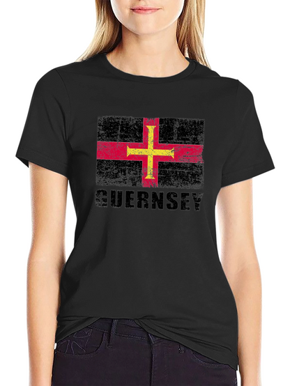 Guernsey Flag T-Shirt - Distressed Design