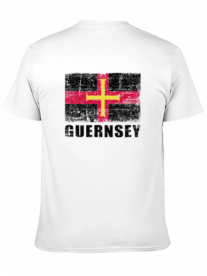 Guernsey Flag T-Shirt - Distressed Design