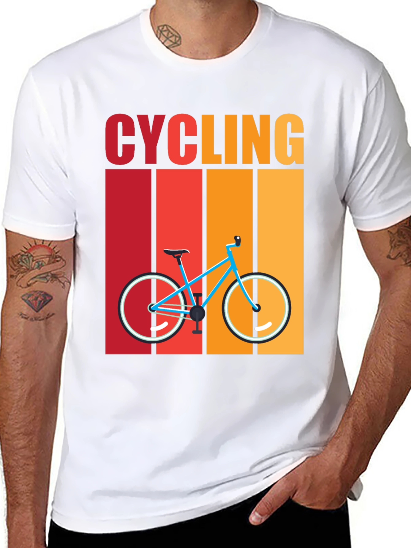 Cycling Retro T-Shirt - Bike Design
