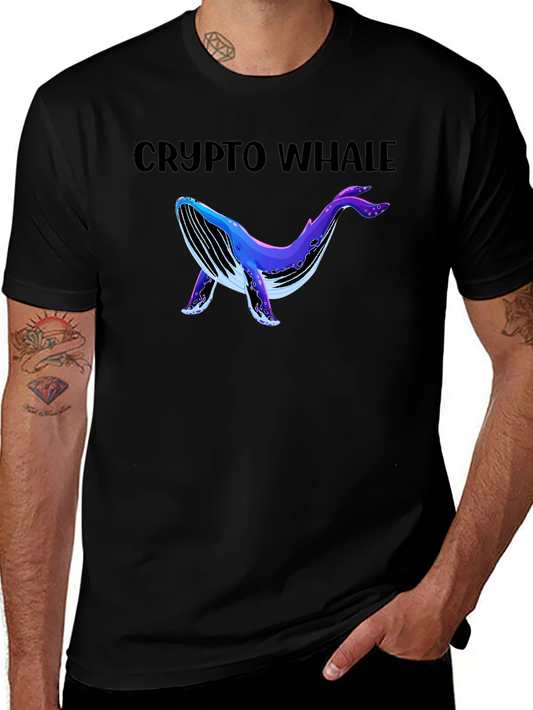 Crypto Whale Black Graphic T-Shirt