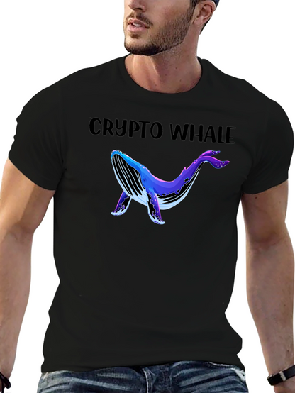 Crypto Whale Black Graphic T-Shirt