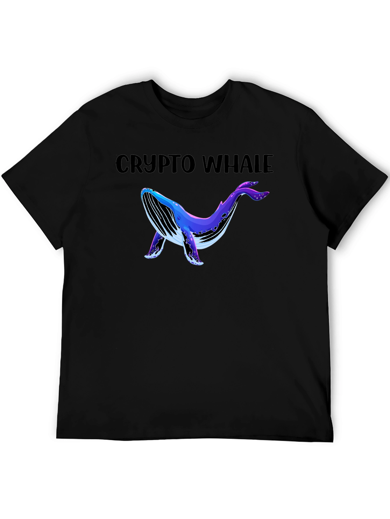 Crypto Whale Black Graphic T-Shirt