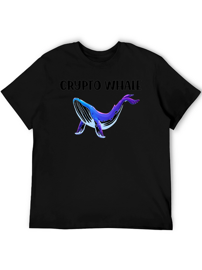 Crypto Whale Black Graphic T-Shirt