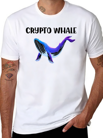 Crypto Whale Black Graphic T-Shirt