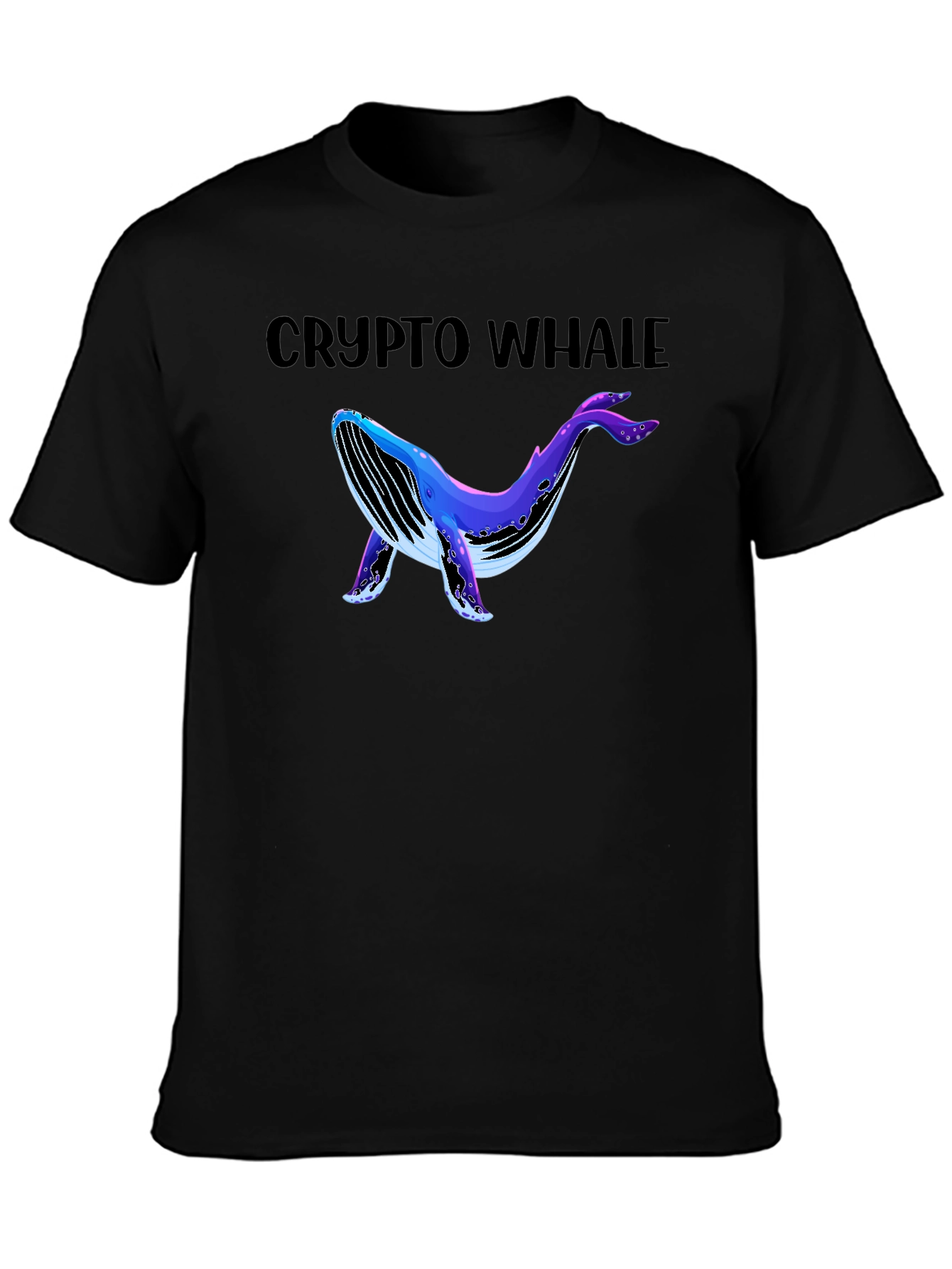 Crypto Whale Black Graphic T-Shirt