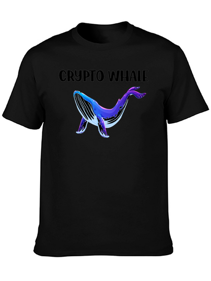 Crypto Whale Black Graphic T-Shirt