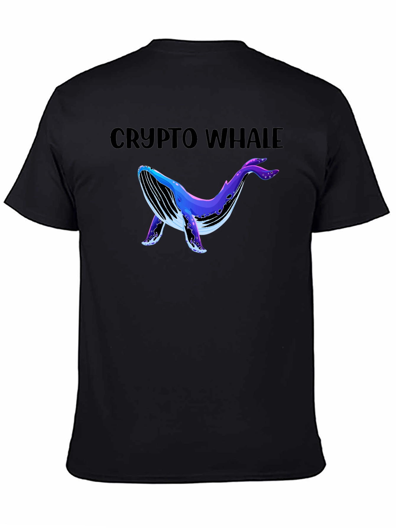 Crypto Whale Black Graphic T-Shirt