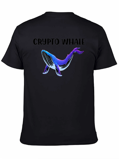 Crypto Whale Black Graphic T-Shirt