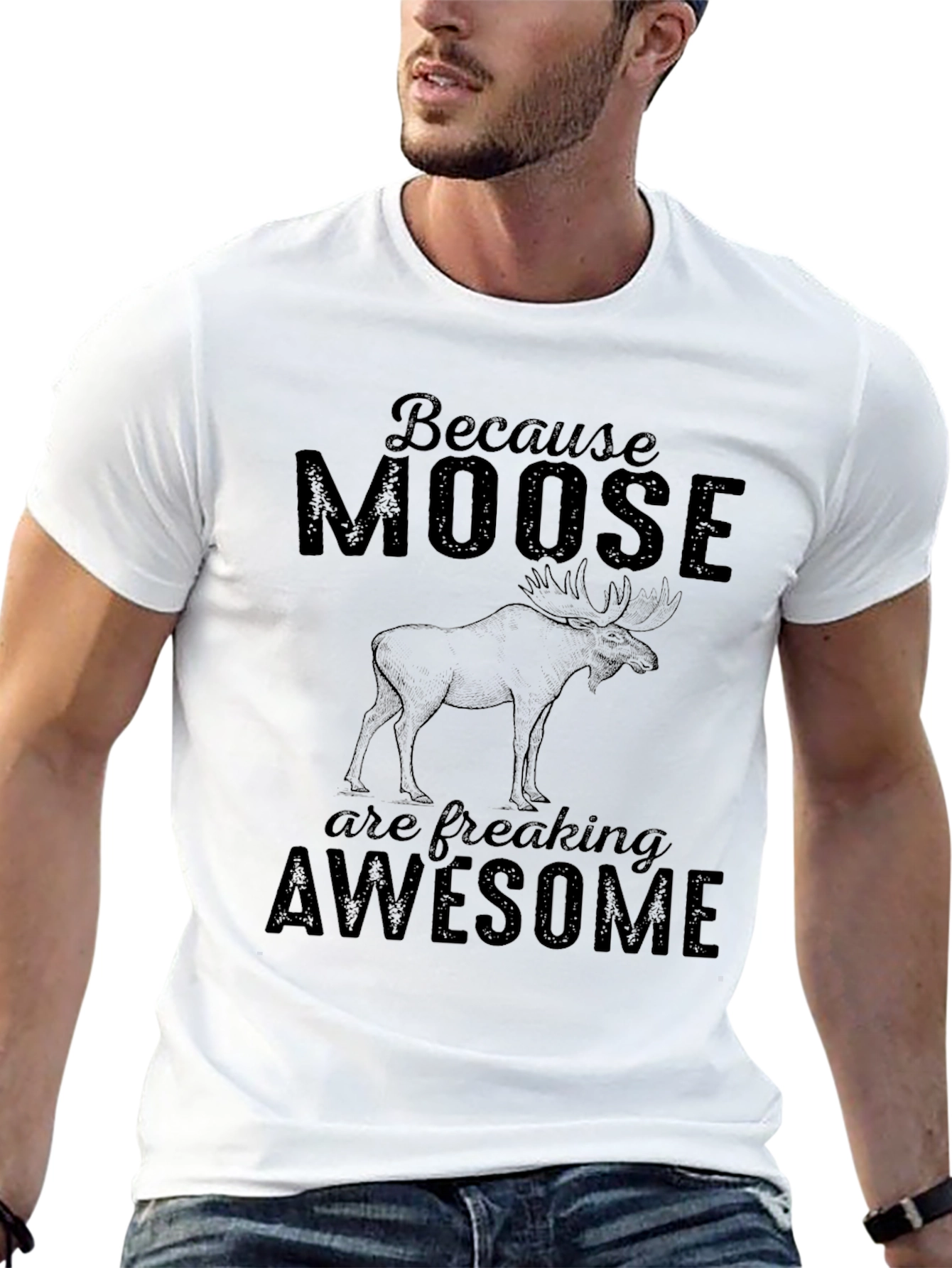 Moose Graphic T-Shirt - Awesome & Funny Animal Tee