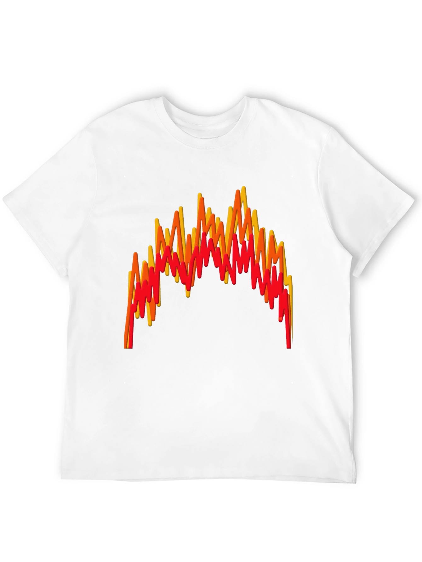 Flame Wave Graphic Tee - Bold Black T-Shirt
