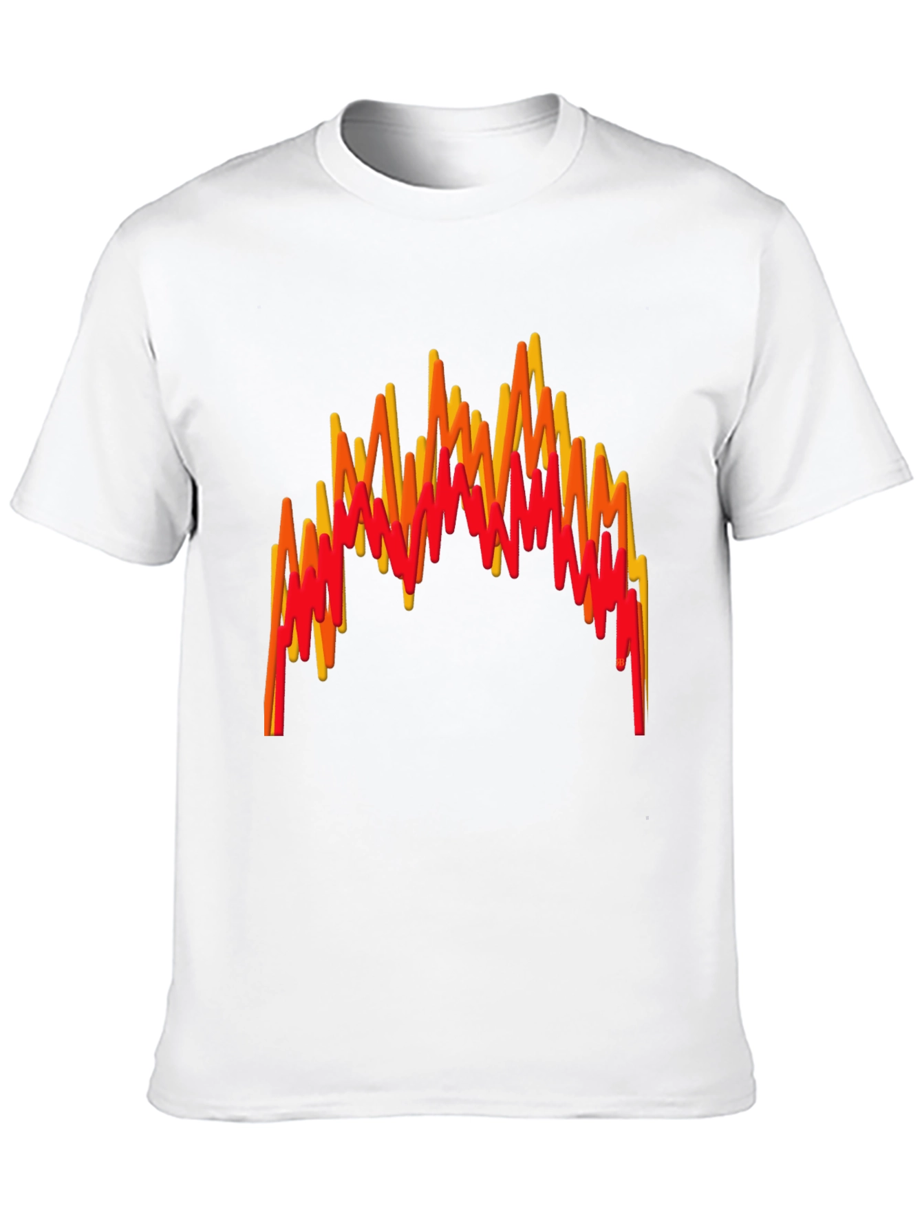 Flame Wave Graphic Tee - Bold Black T-Shirt