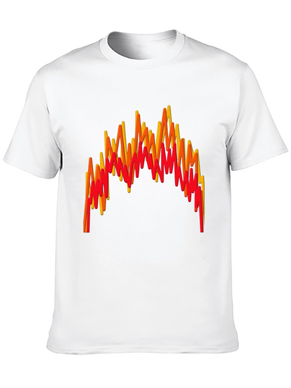 Flame Wave Graphic Tee - Bold Black T-Shirt