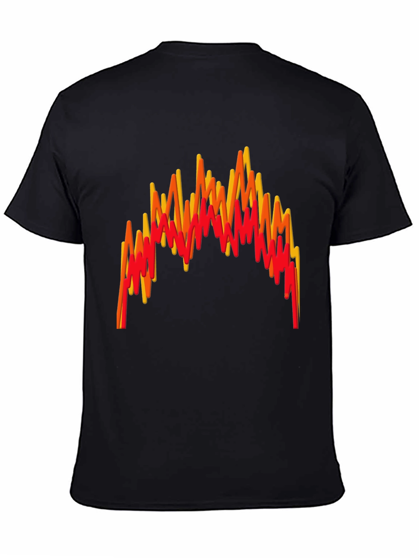 Flame Wave Graphic Tee - Bold Black T-Shirt