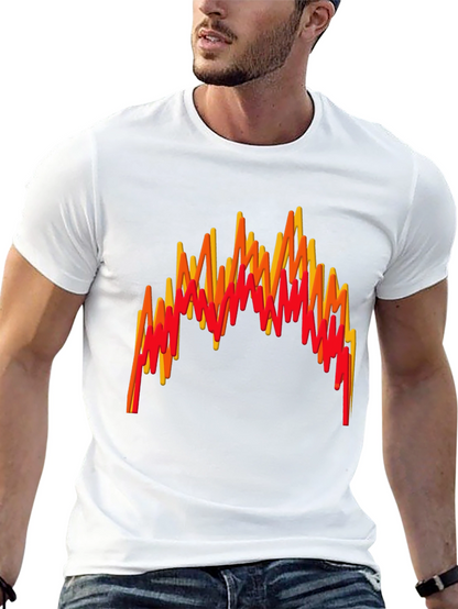 Flame Wave Graphic Tee - Bold Black T-Shirt