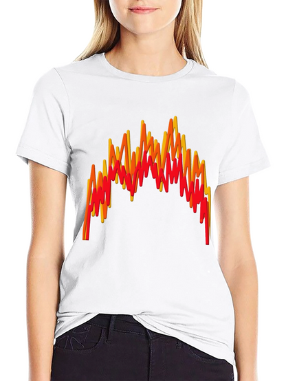 Flame Wave Graphic Tee - Bold Black T-Shirt