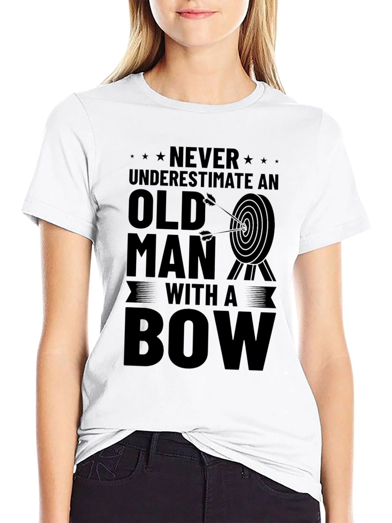 Never Underestimate Old Man With A Bow T-Shirt
