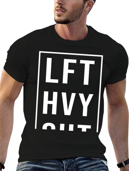 Lift Heavy Shirt - Black Cotton Graphic Tee