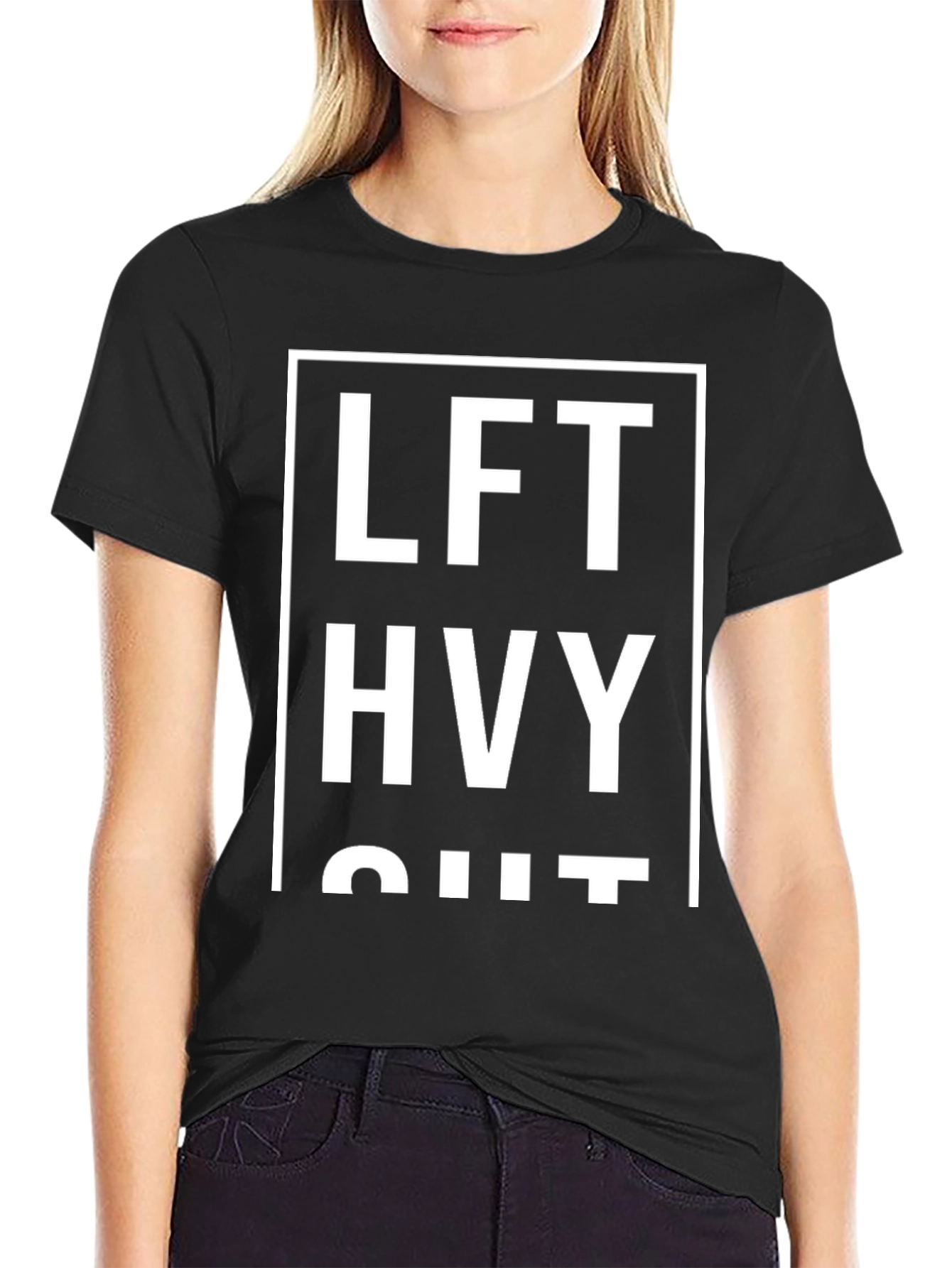 Lift Heavy Shirt - Black Cotton Graphic Tee