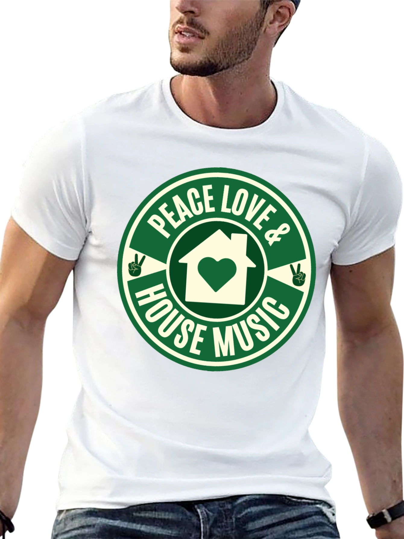 Peace Love House Music Graphic Tee