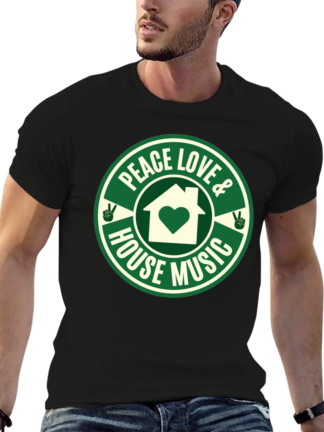 Peace Love House Music Graphic Tee