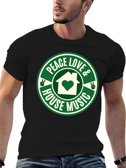 Peace Love House Music Graphic Tee