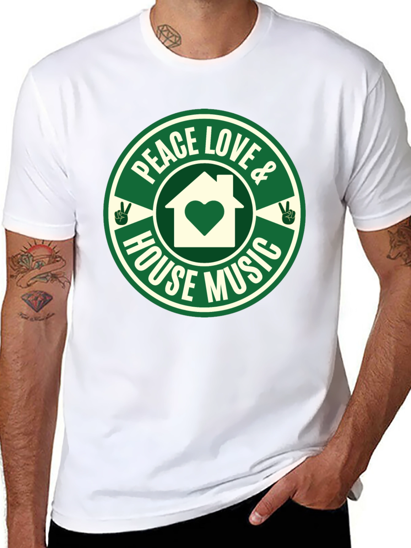 Peace Love House Music Graphic Tee