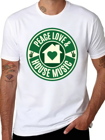 Peace Love House Music Graphic Tee