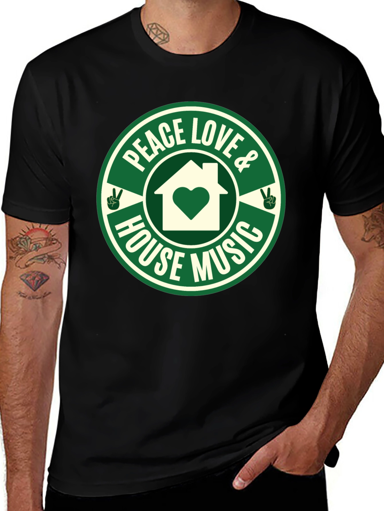 Peace Love House Music Graphic Tee