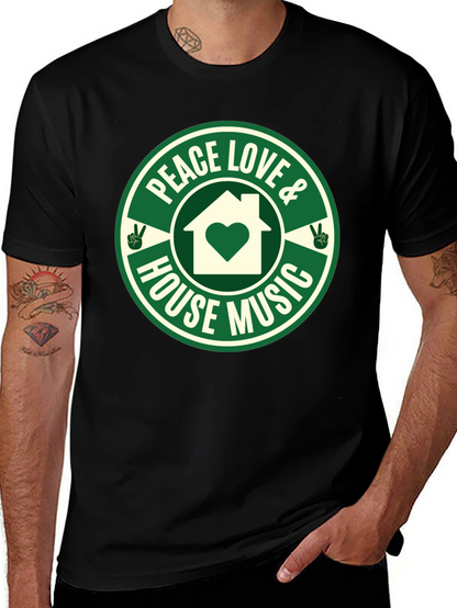 Peace Love House Music Graphic Tee