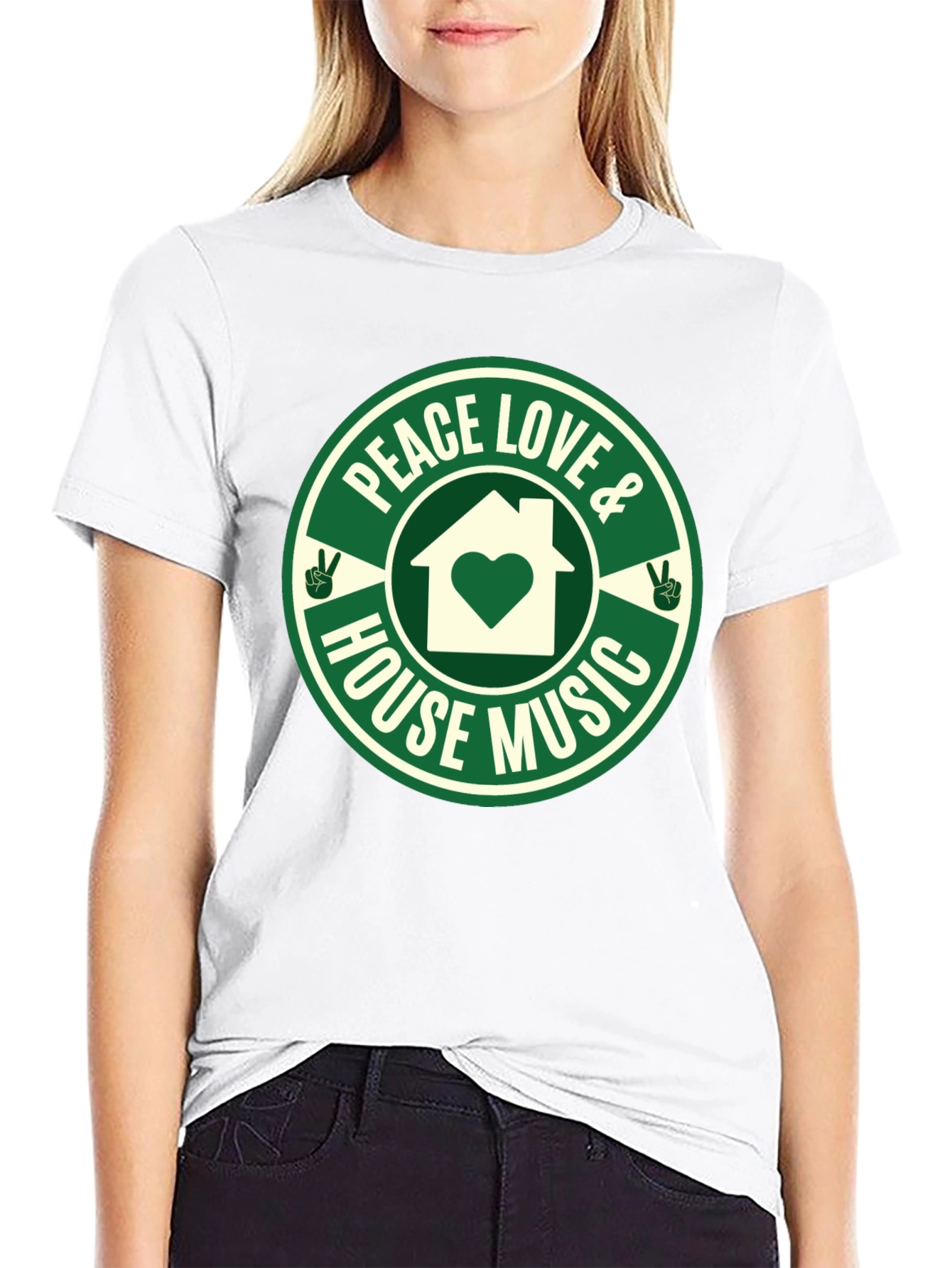 Peace Love House Music Graphic Tee