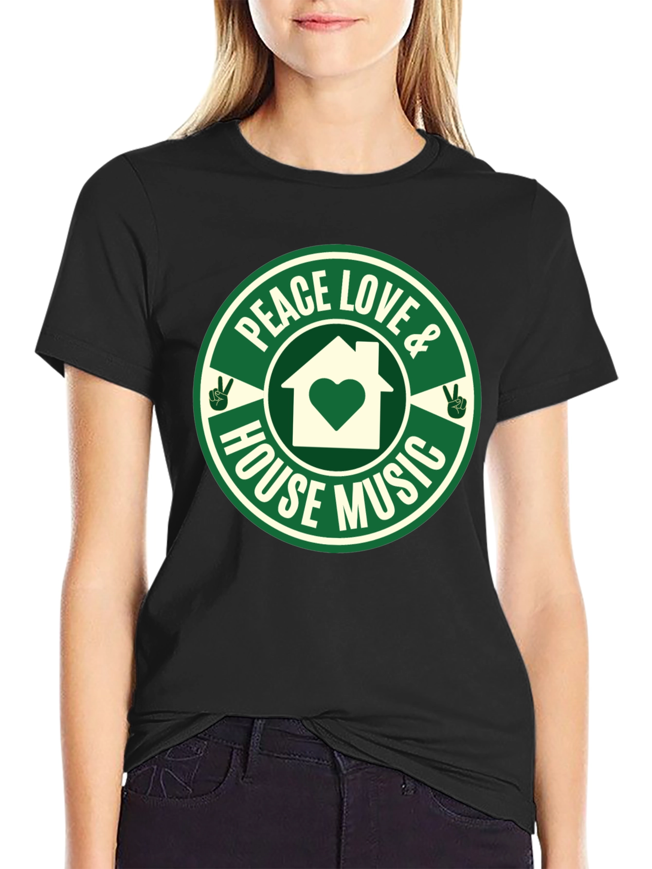 Peace Love House Music Graphic Tee