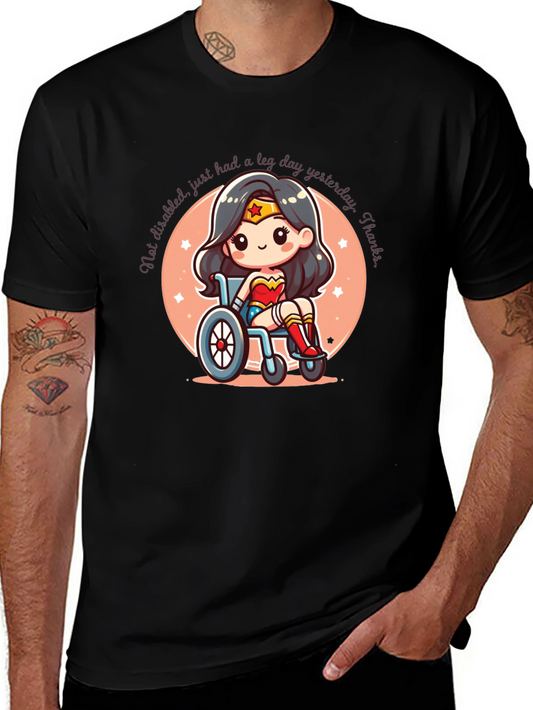 Wonder Woman Leg Day T-Shirt - Black Cotton Tee