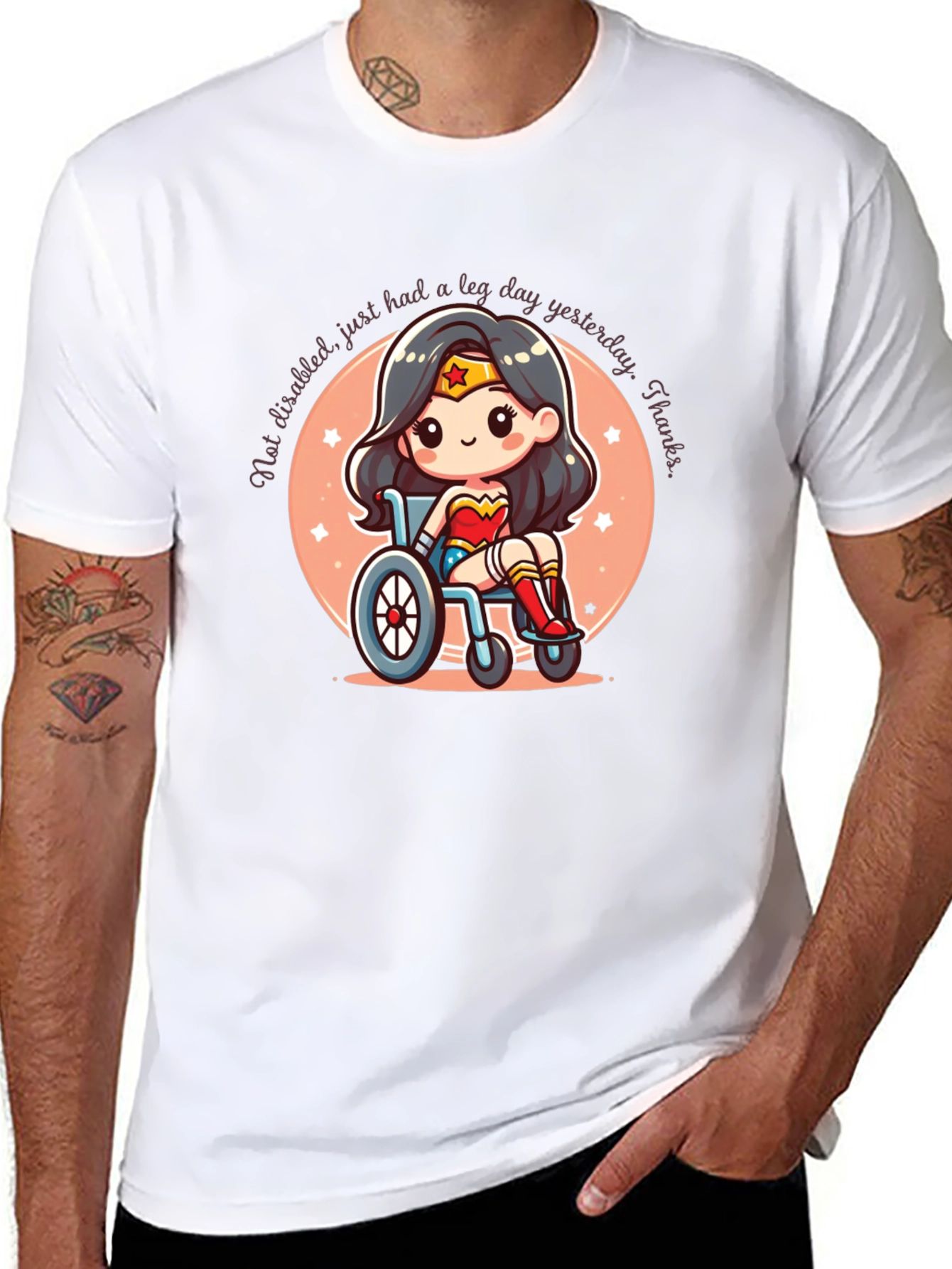 Wonder Woman Leg Day T-Shirt - Black Cotton Tee