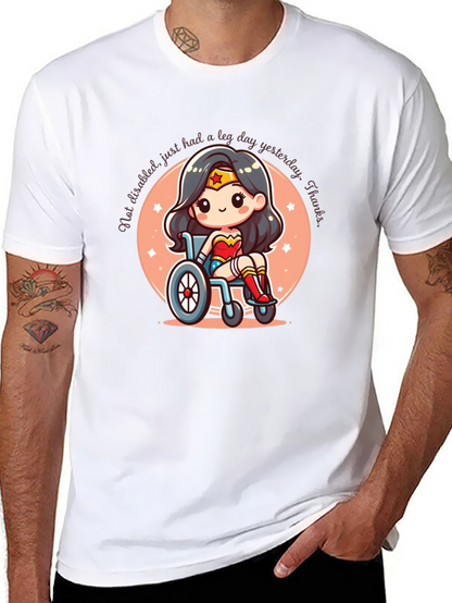 Wonder Woman Leg Day T-Shirt - Black Cotton Tee