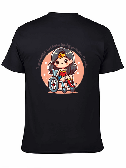 Wonder Woman Leg Day T-Shirt - Black Cotton Tee