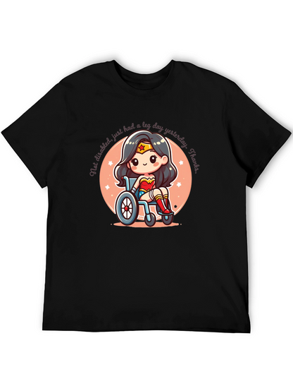 Wonder Woman Leg Day T-Shirt - Black Cotton Tee