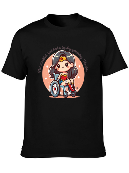 Wonder Woman Leg Day T-Shirt - Black Cotton Tee
