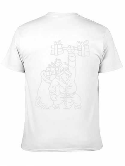 Santa Lifting Weights Graphic T-Shirt - Black