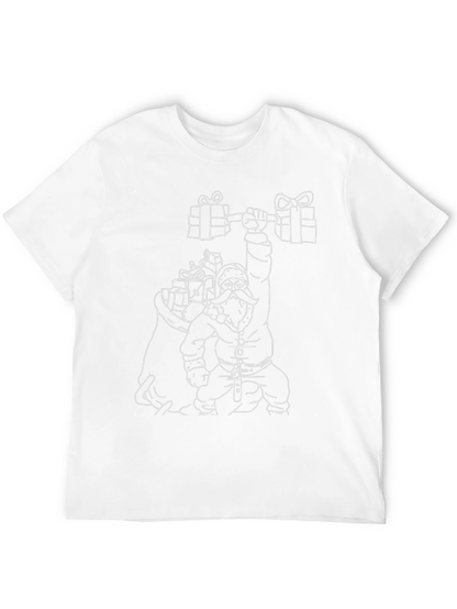 Santa Lifting Weights Graphic T-Shirt - Black
